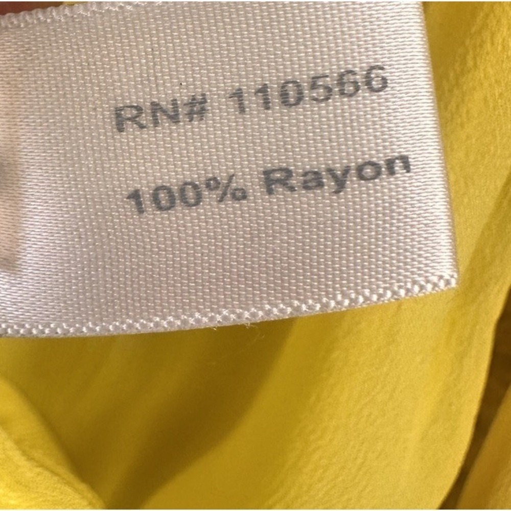 Boston Proper Beaded Tunic Top Yellow Boho Embroidered Flutter Sleeve XS - Picture 11 of 15